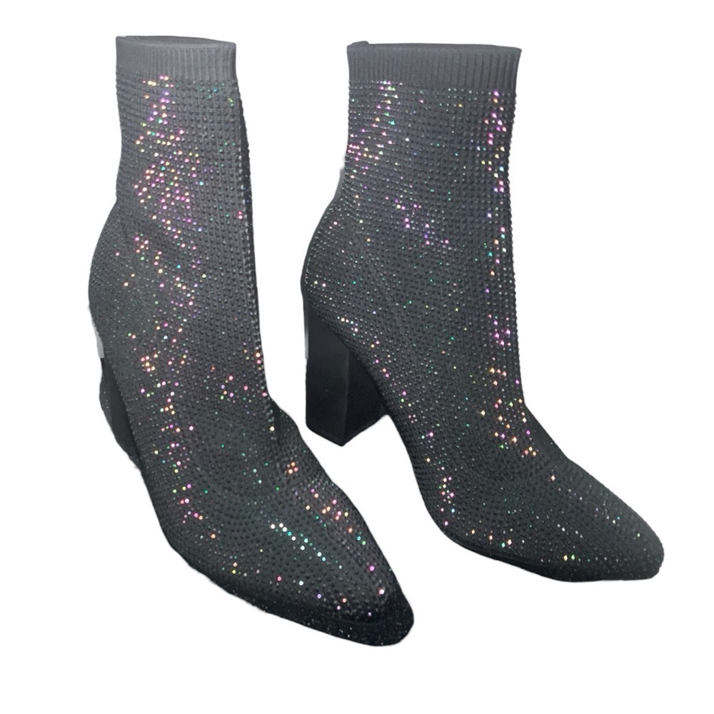 Wild Pair Era’s Tour Iridescent Black Rhinestone Sock Bootie…Swiftie Alert! - Picture 2 of 7